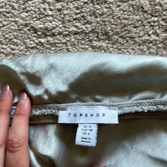 Topshop silver satiny midi skirt - Picture 2 of 3